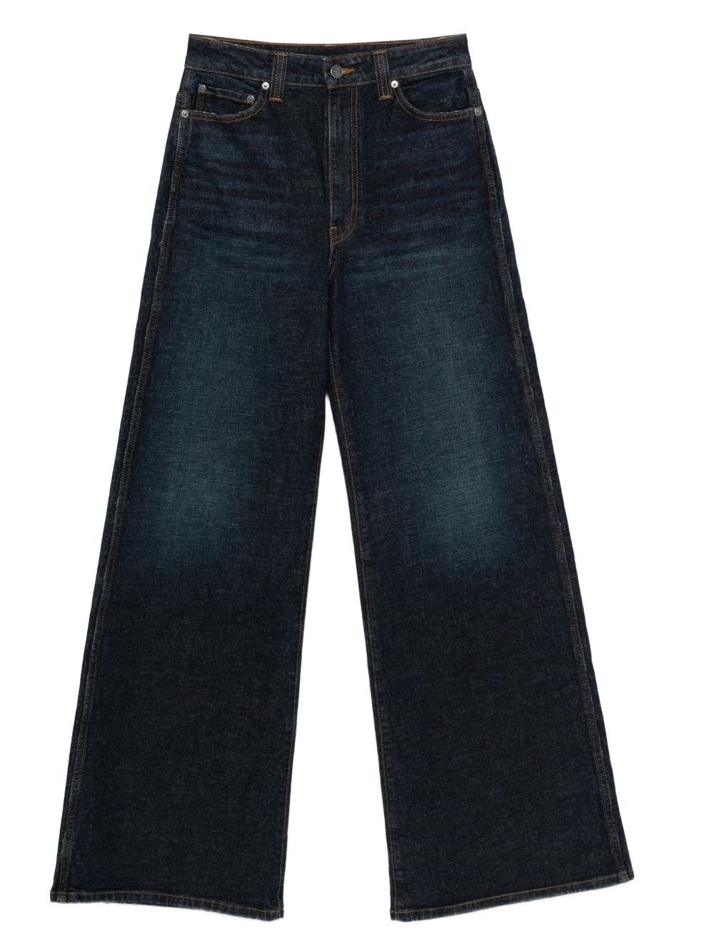 Khaite Abigail High Rise Straight Jeans In Blue