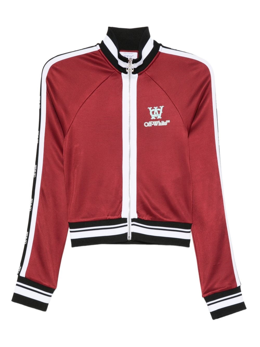 Off-white Red Sport Jacket With Zip And Logo In Red