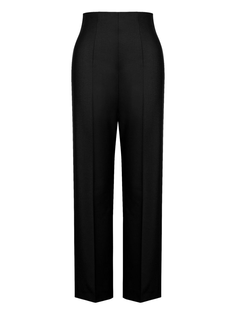 Alberta Ferretti High Waist Straight Leg Trousers With Side Pockets In Black