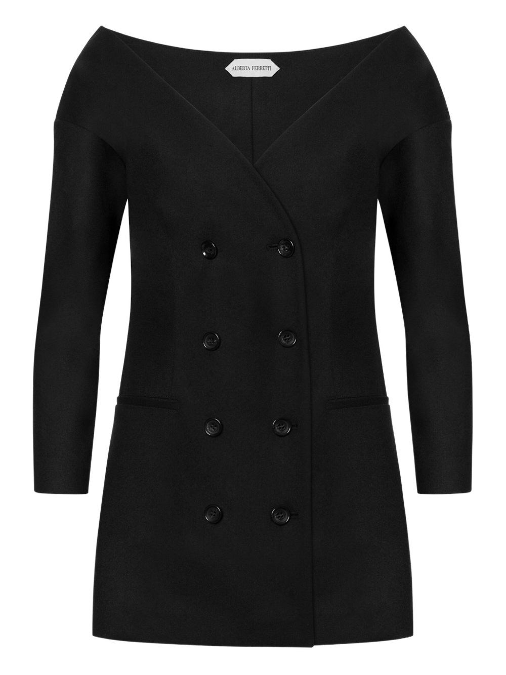 Alberta Ferretti Alberta Ferreti Double-breasted Virgin Wool Jacket In Multi