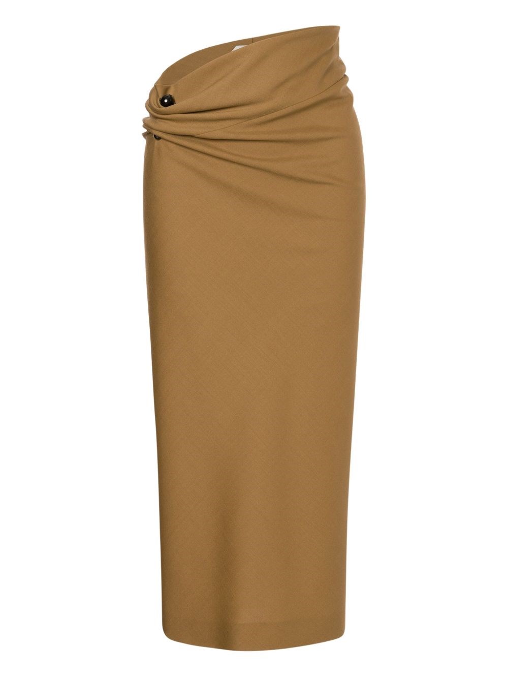 Alberta Ferretti Midi Skirt With Piercing In Brown