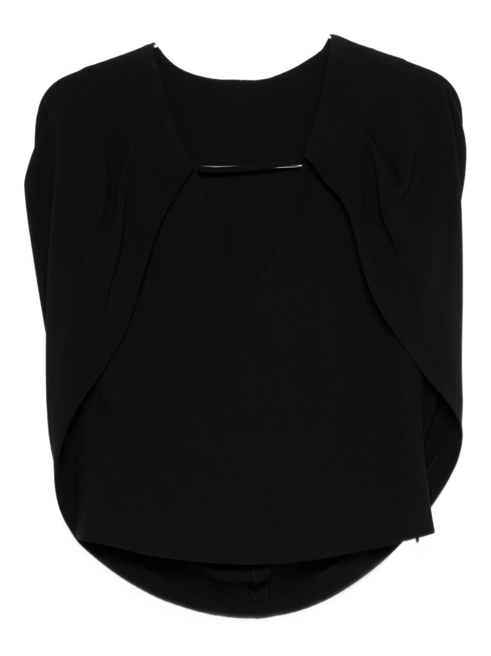 Alberta Ferretti Cape Top In Black