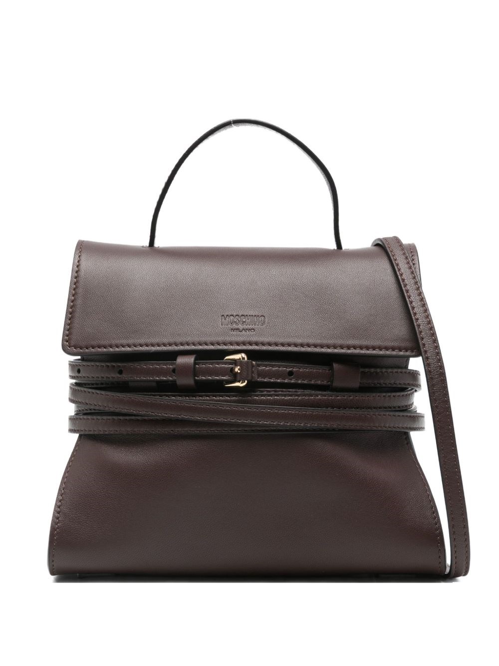 Moschino Tie Me Bag Small In Brown