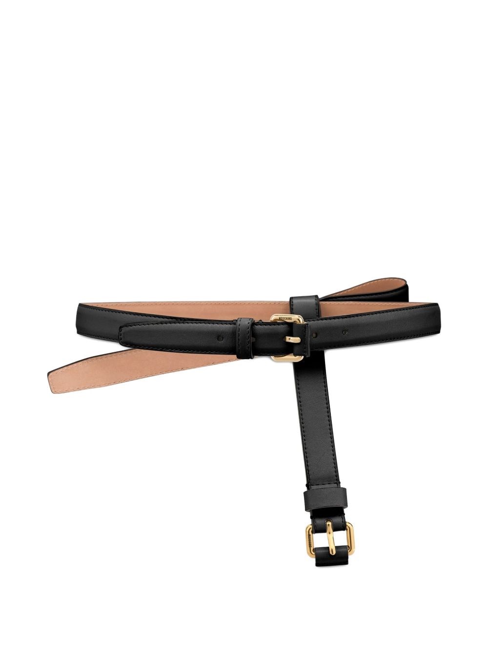 Moschino Nappa Leather Belt In Black