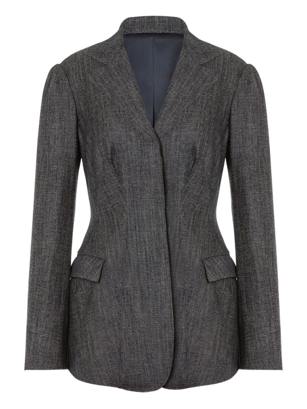 Alberta Ferretti Stretch Wool Blend Blazer In Gray