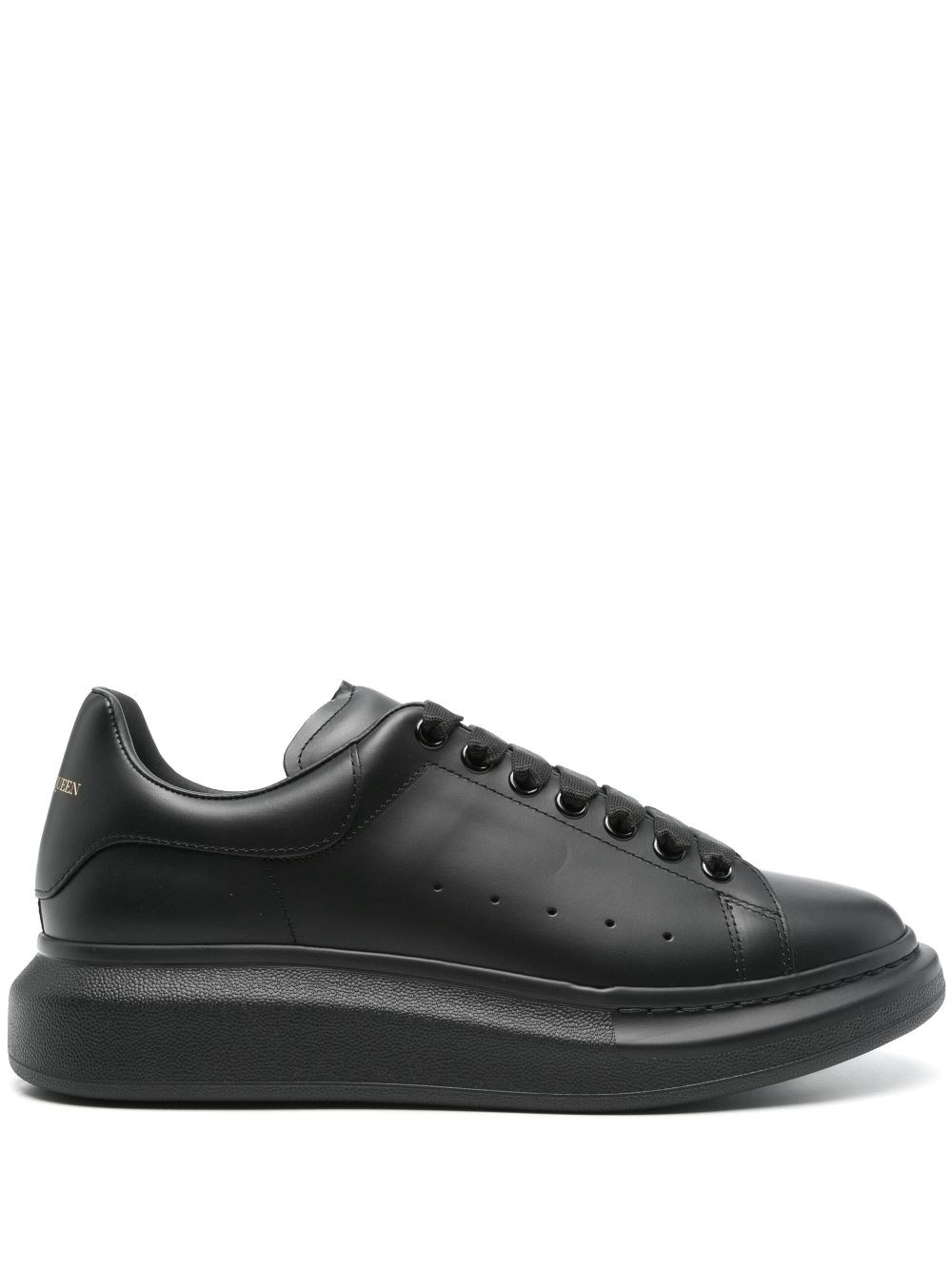 Alexander Mcqueen Oversize Leather Low-top Sneakers In Black