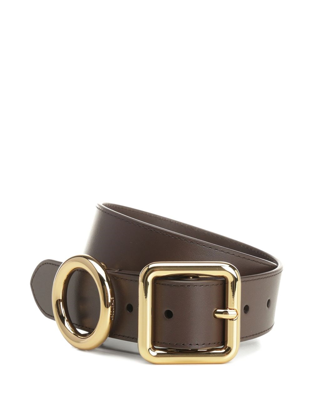 Jacquemus Round And Square Buckle Belts In Brown