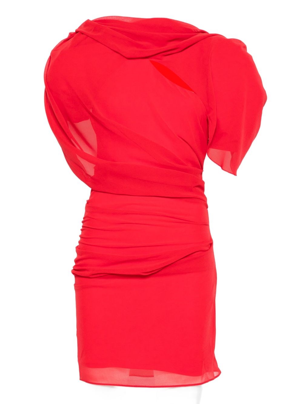 Jacquemus Draped Mini Dress In Red