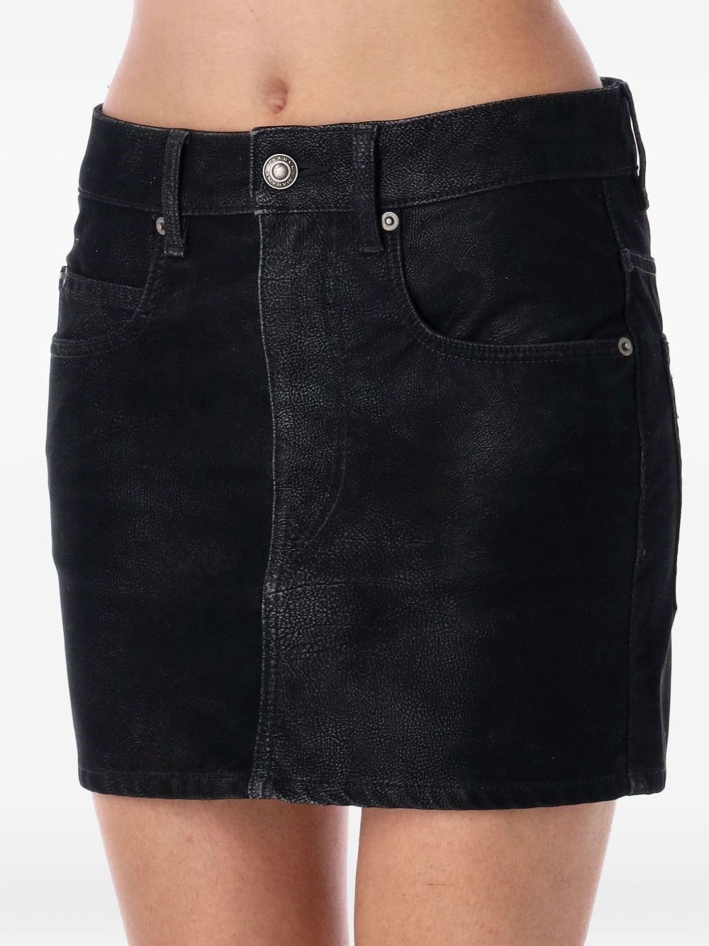 Isabel Marant Étoile Eco-leather Mini Skirt In Black