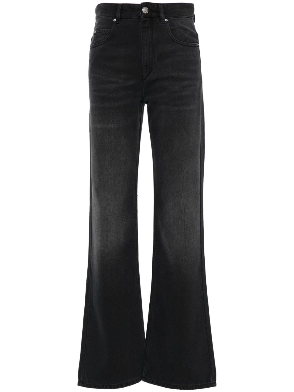 Isabel Marant Belvira Flowing Bootcut Jeans In Black