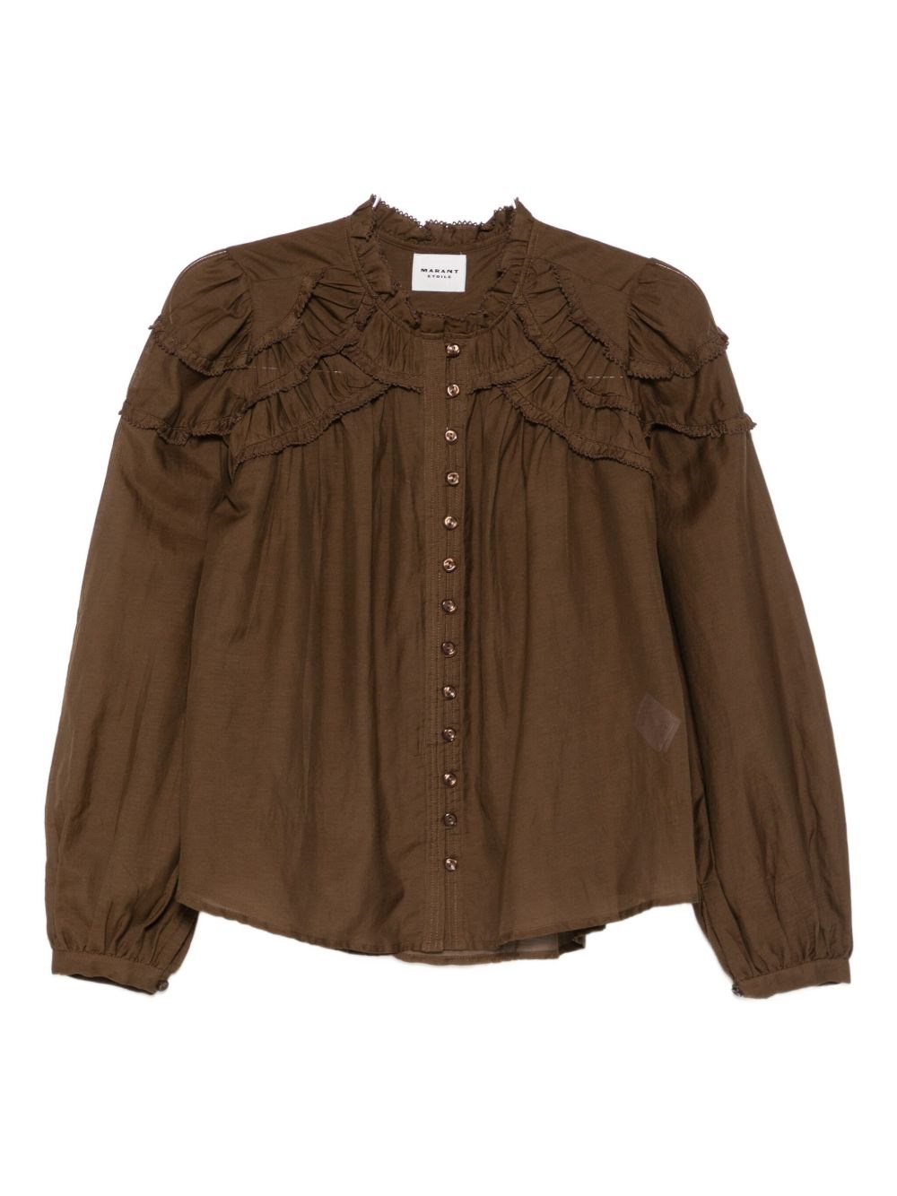 Isabel Marant Étoile Cotton Voile Blouse In Brown