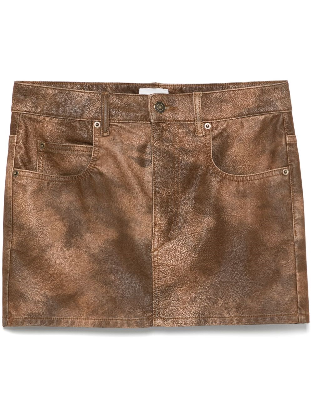 Isabel Marant Étoile Textured Five-pocket Skirt Belt Loops In Brown