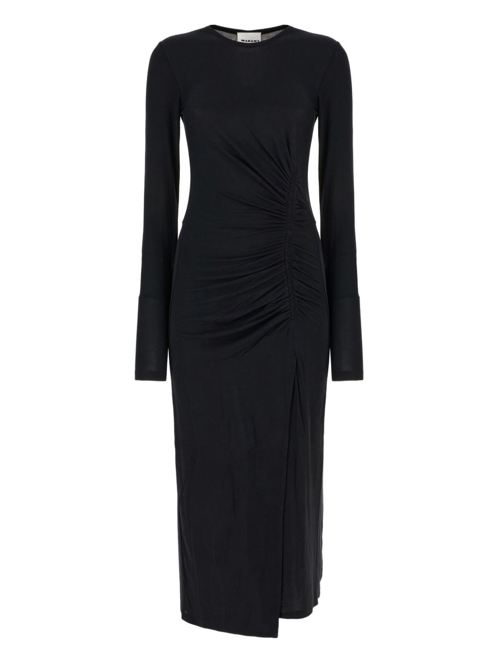 Isabel Marant Étoile Black Draped Jersey Jelina Long Dress In Black