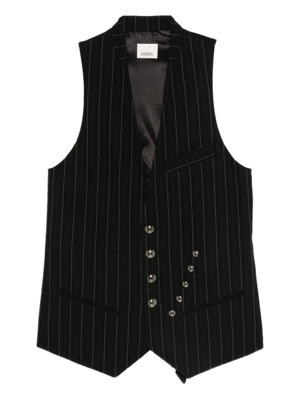 Isabel Marant Pinstriped Vest In Black