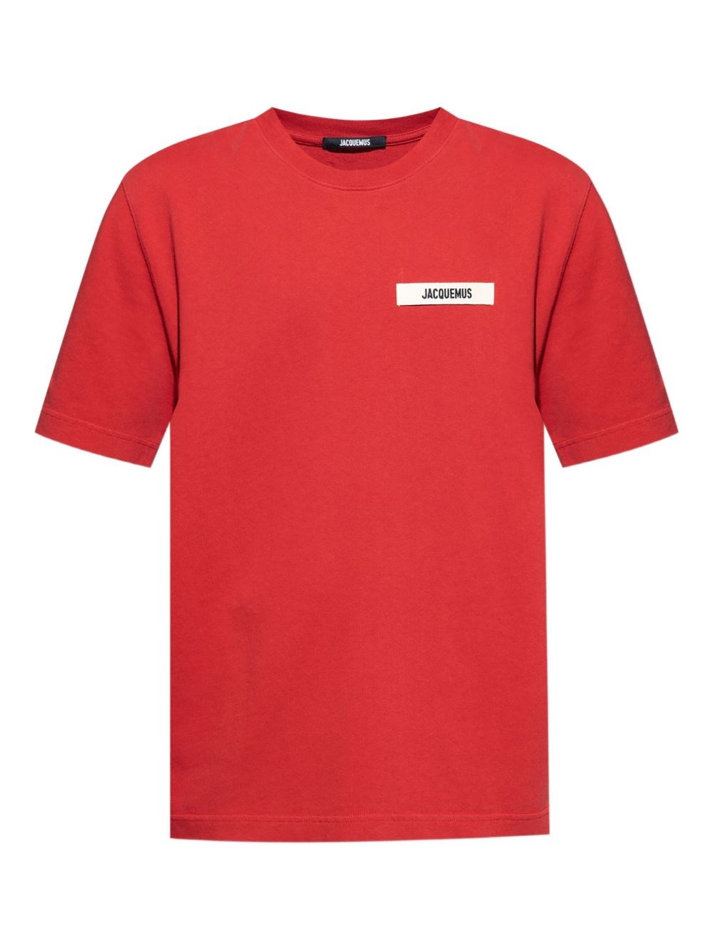 Jacquemus Grosgrain Neck T-shirt Short Sleeves In Red