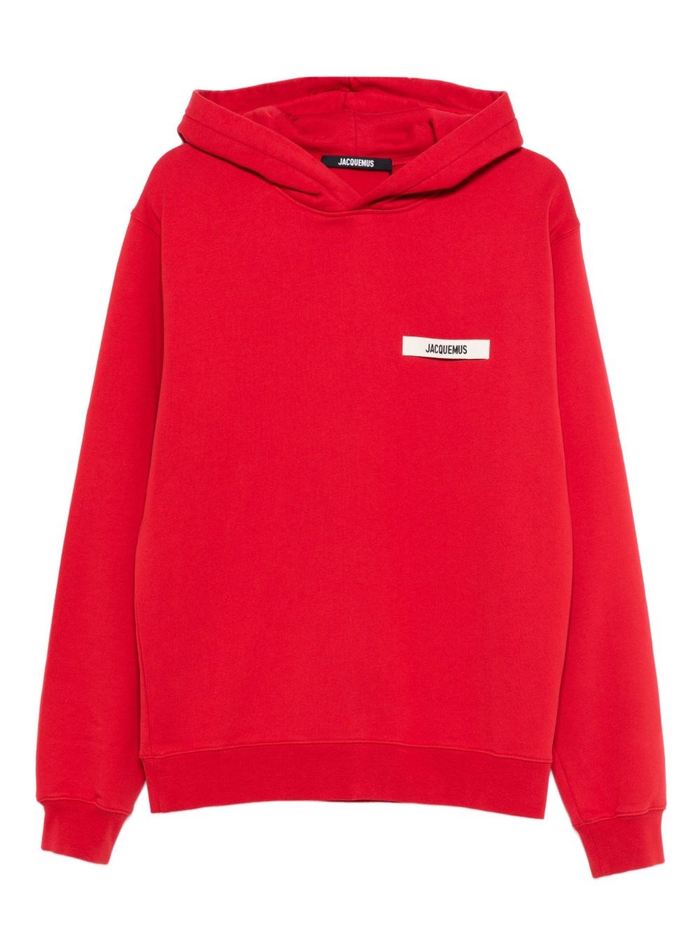 Jacquemus Men Le Hoodie Grosgrain Hooded Sweatshirt In Red