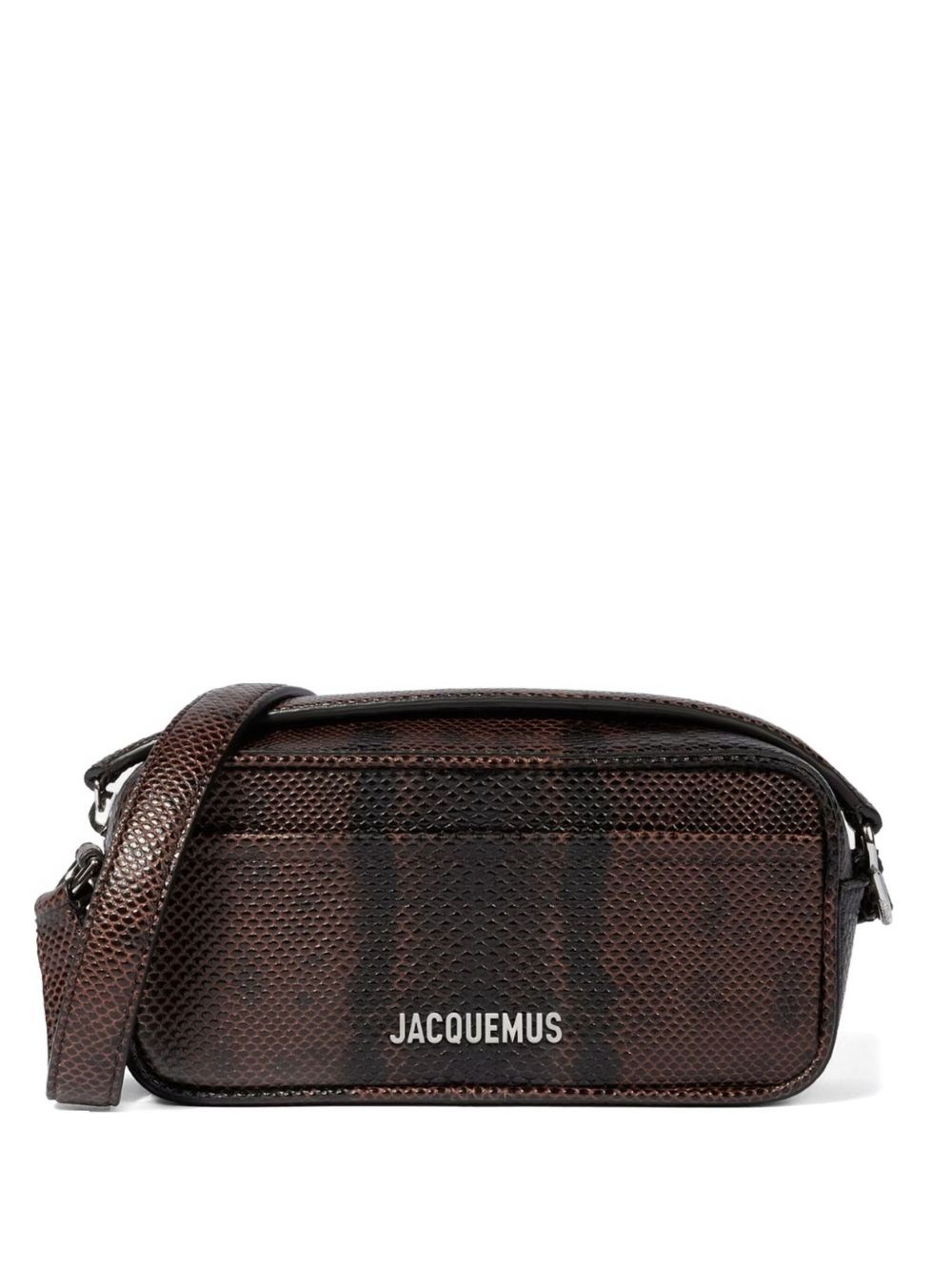 Jacquemus Le Baneto Snakeskin Embossed Leather Camera Bag In Brown