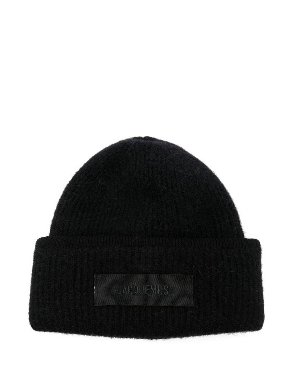 Jacquemus Men Black Round Crown Turn-up Brim Logo Patch To The Front In Black