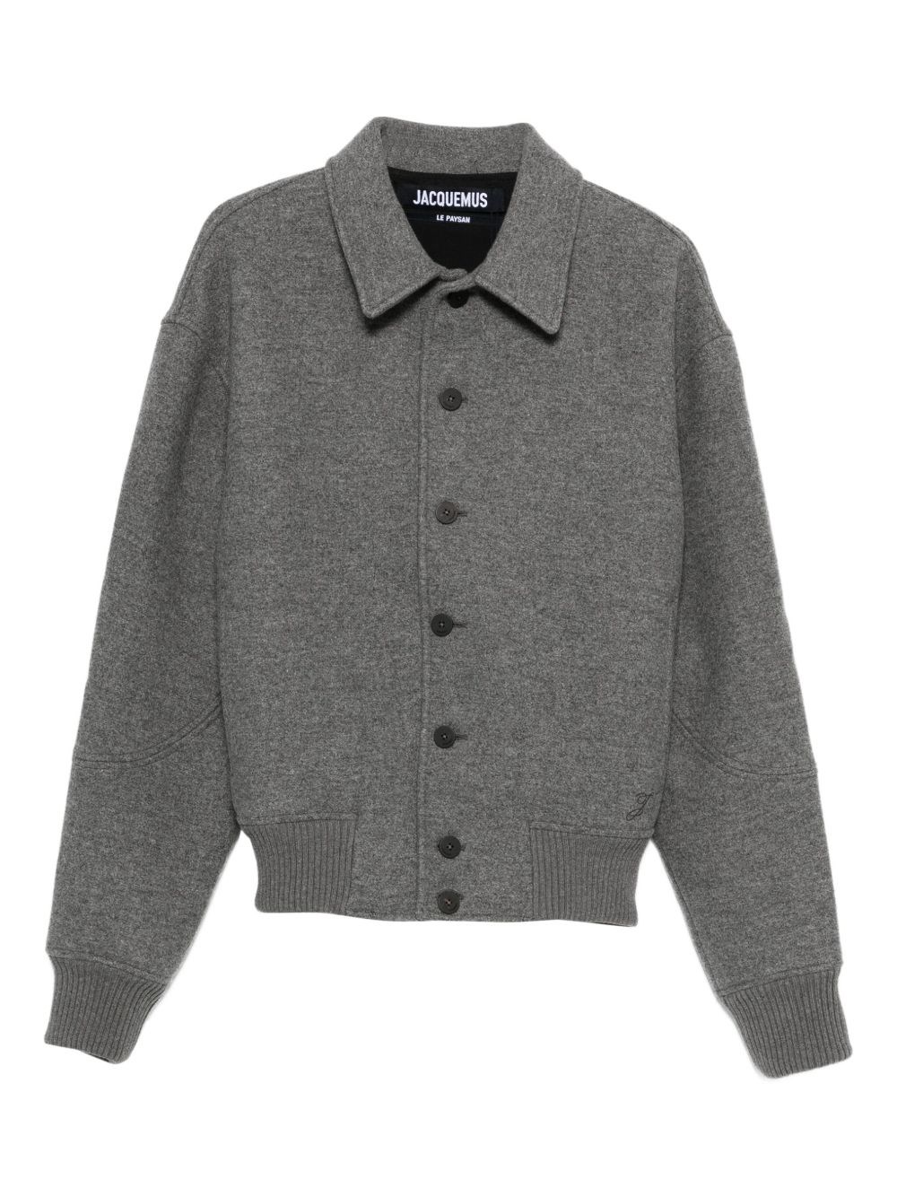Jacquemus 'le Bomber Feltro' Bomber Jacket In Gray