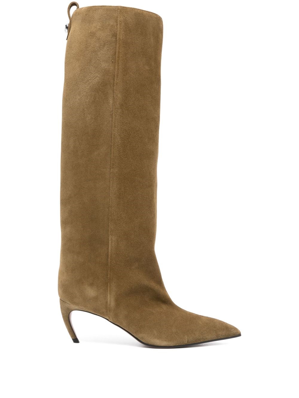 Attico 65mm Lea Suede Boots In Brown