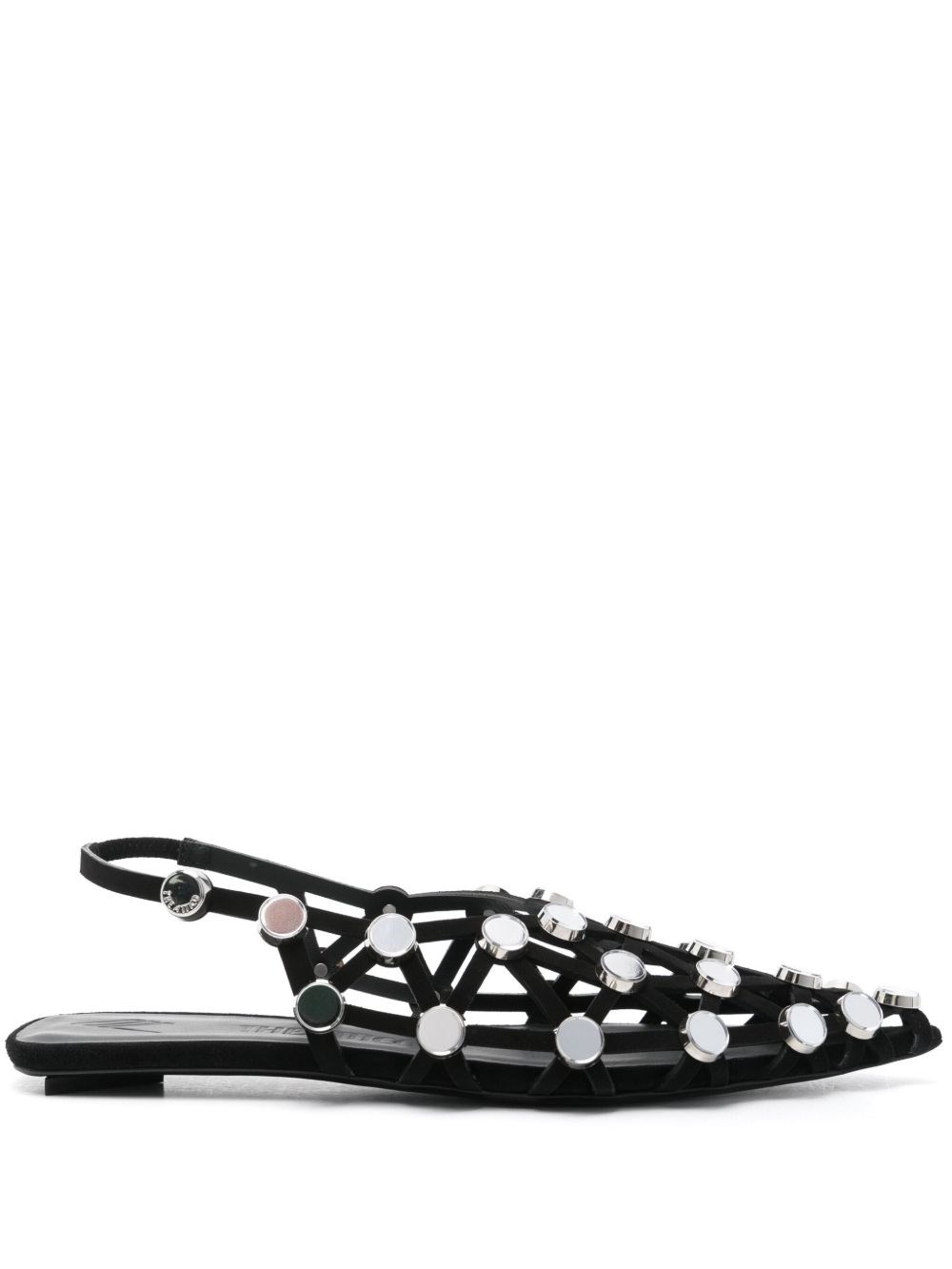 Attico Mini Ballerina With Strappy Upper And Mirror Details In Black