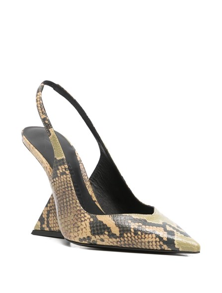 THE ATTICO - Python print leather slingbacks