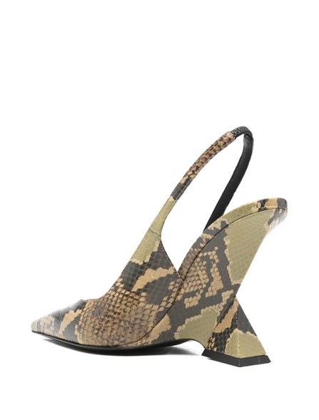 THE ATTICO - Python print leather slingbacks