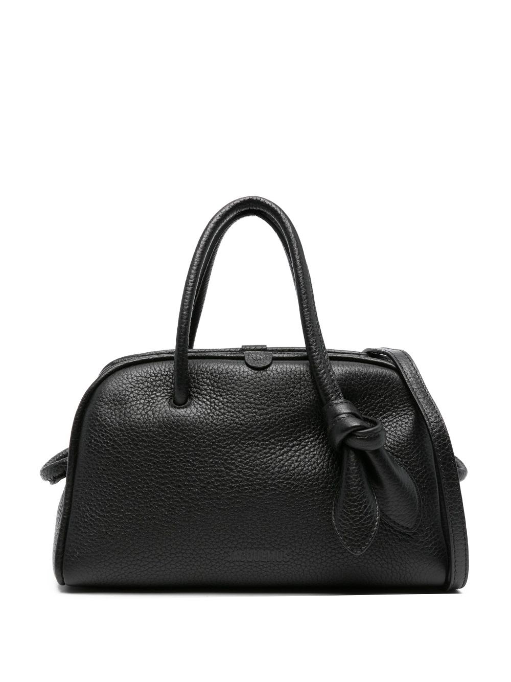 Jacquemus Small Turismo Grained Leather Top Handle Bag In Black