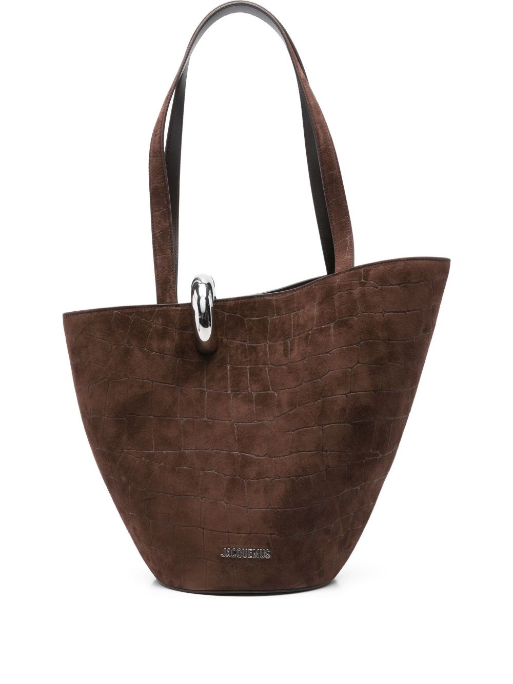 Jacquemus Medium Bucket Bag Featuring Asymmetrical Design In Brown