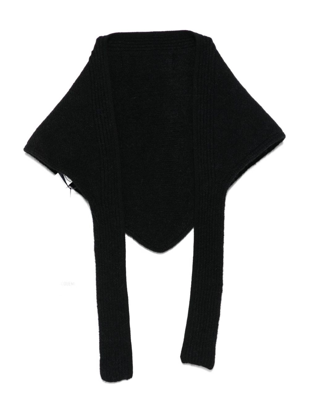 Jacquemus Alpaca Blend Long Ribbed Scarf In Black