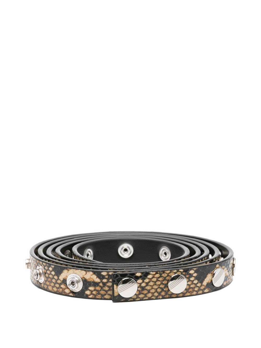 Attico Python Print Leather Belt In Animal Print