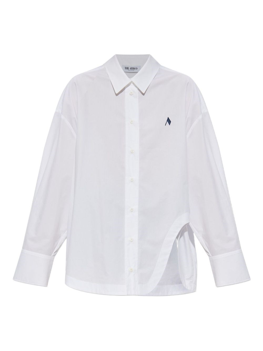 Attico White Logo Cotton Shirt In White