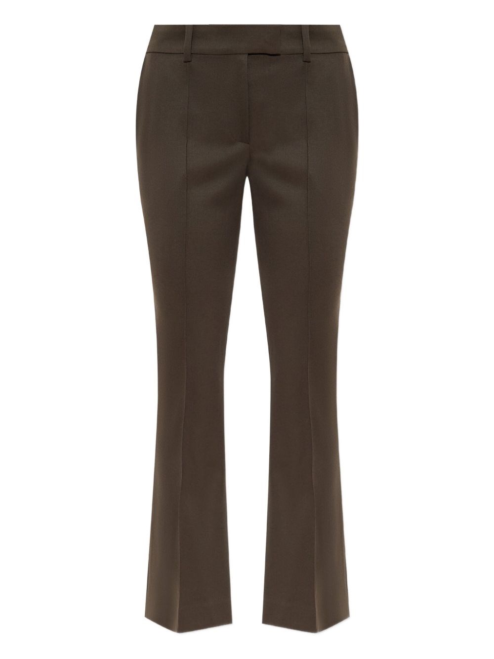 Attico Tailored Brown Pants With Concealed Closure In Brown