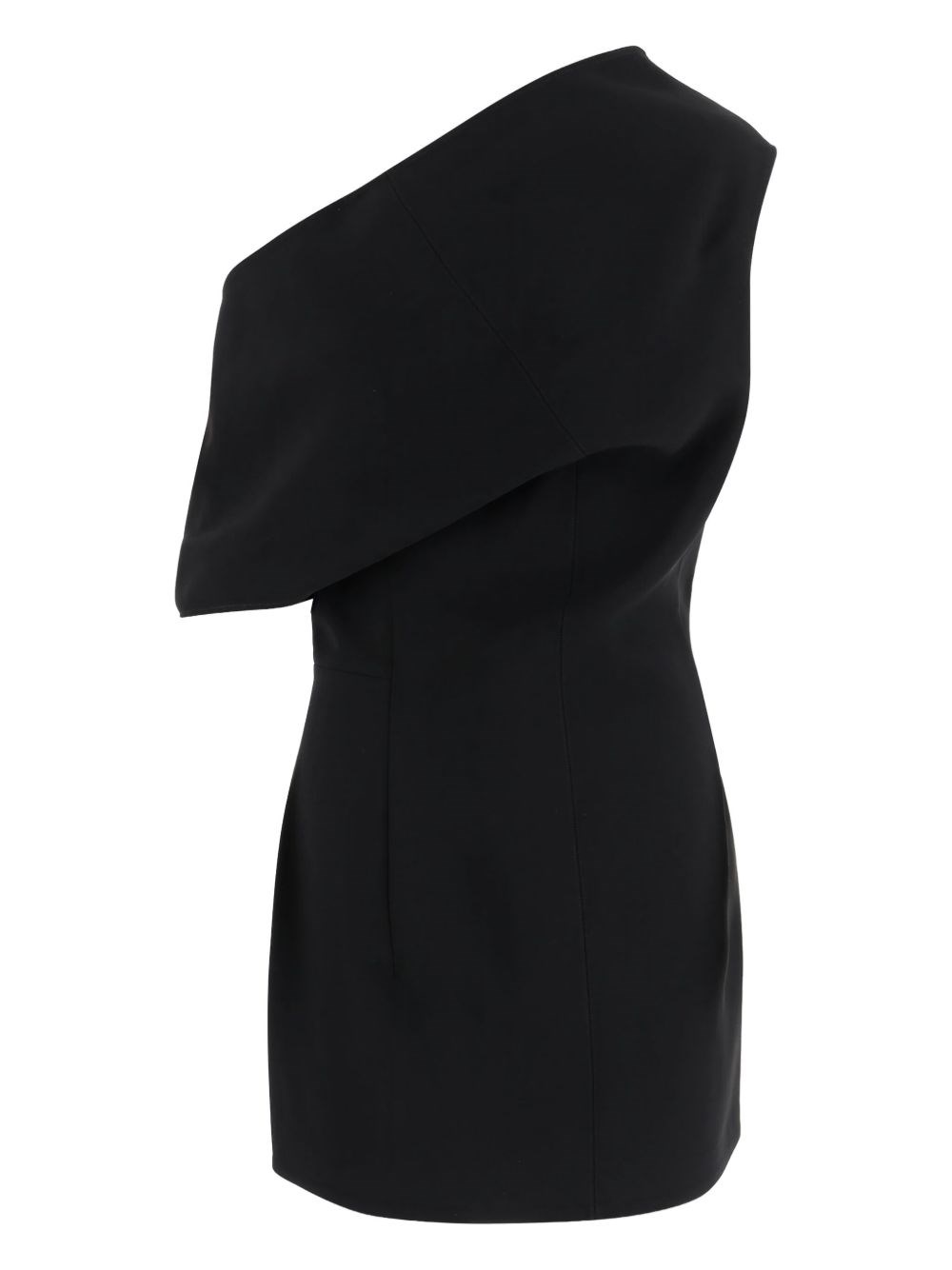 Jacquemus Pesce Draped One-shoulder Mini Dress In Black