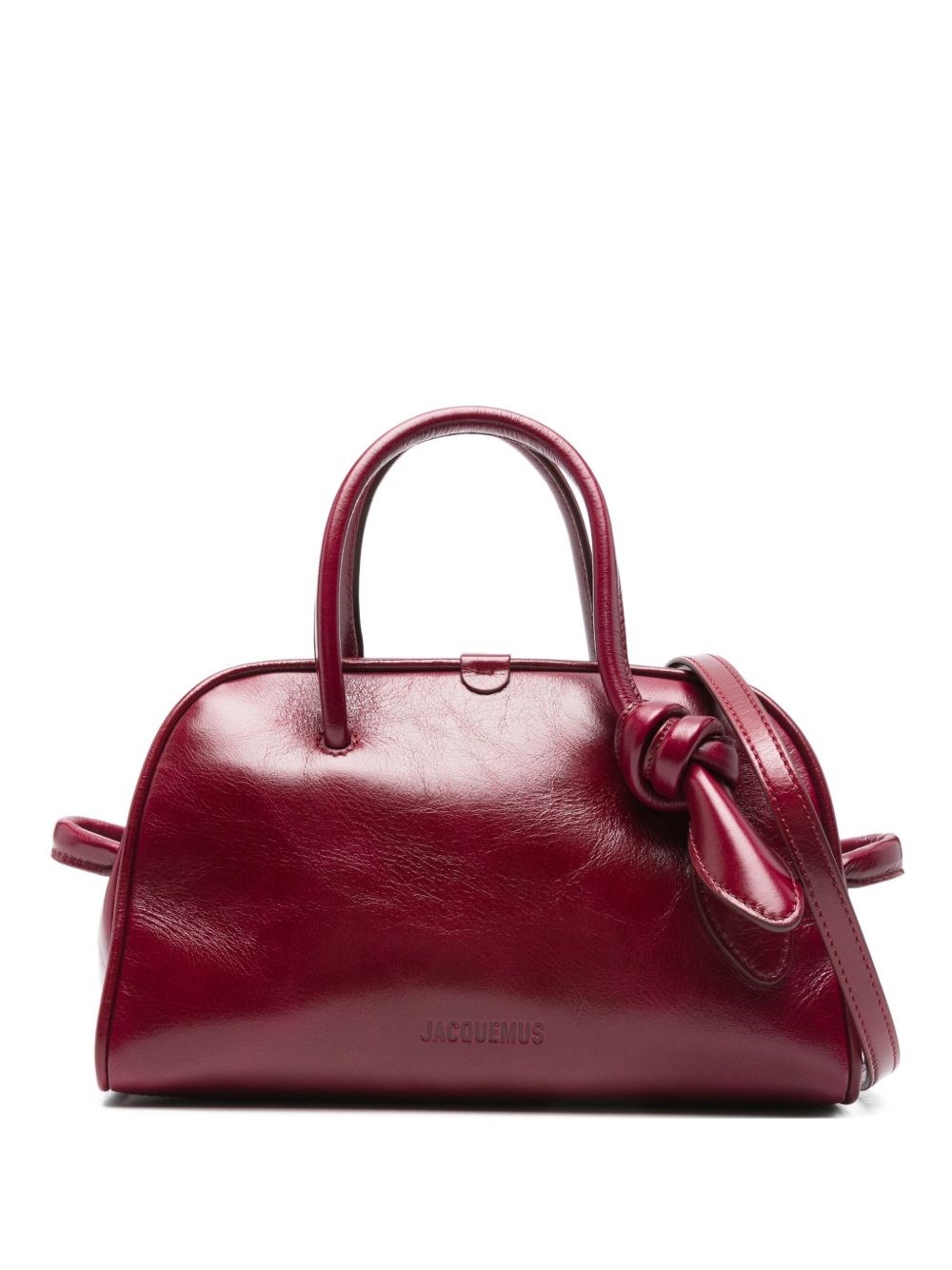 Jacquemus Le Petit Tourism In Shiny Vintage-finished Leather Bags In Brown
