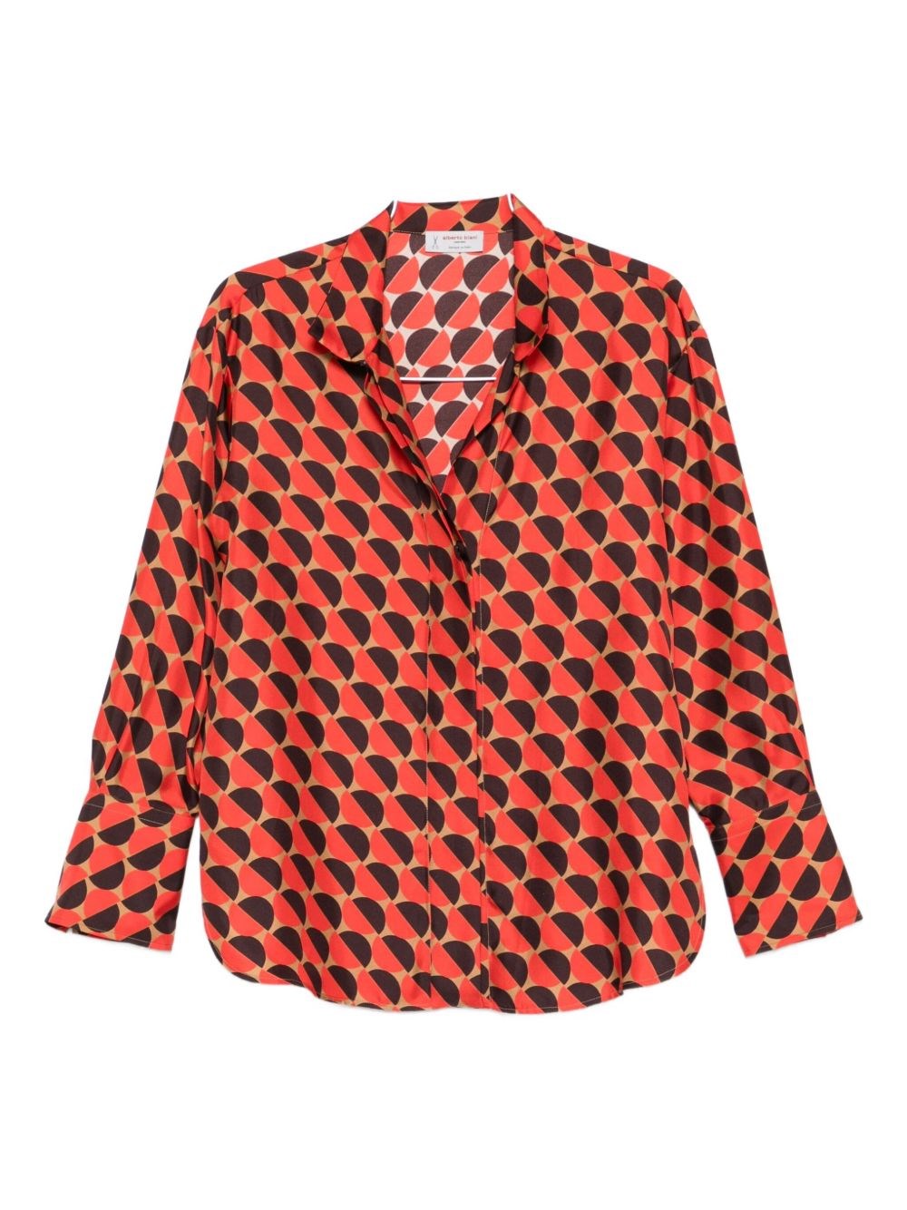 Alberto Biani Silk Shirt In Orange