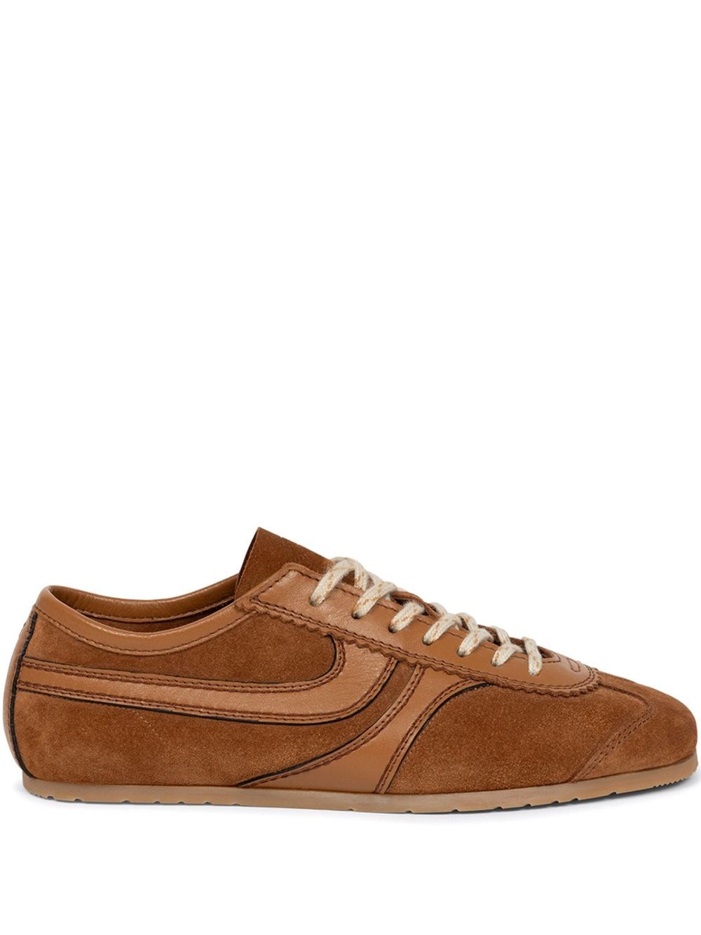 Dries Van Noten Leather And Suede Sneakers In Brown
