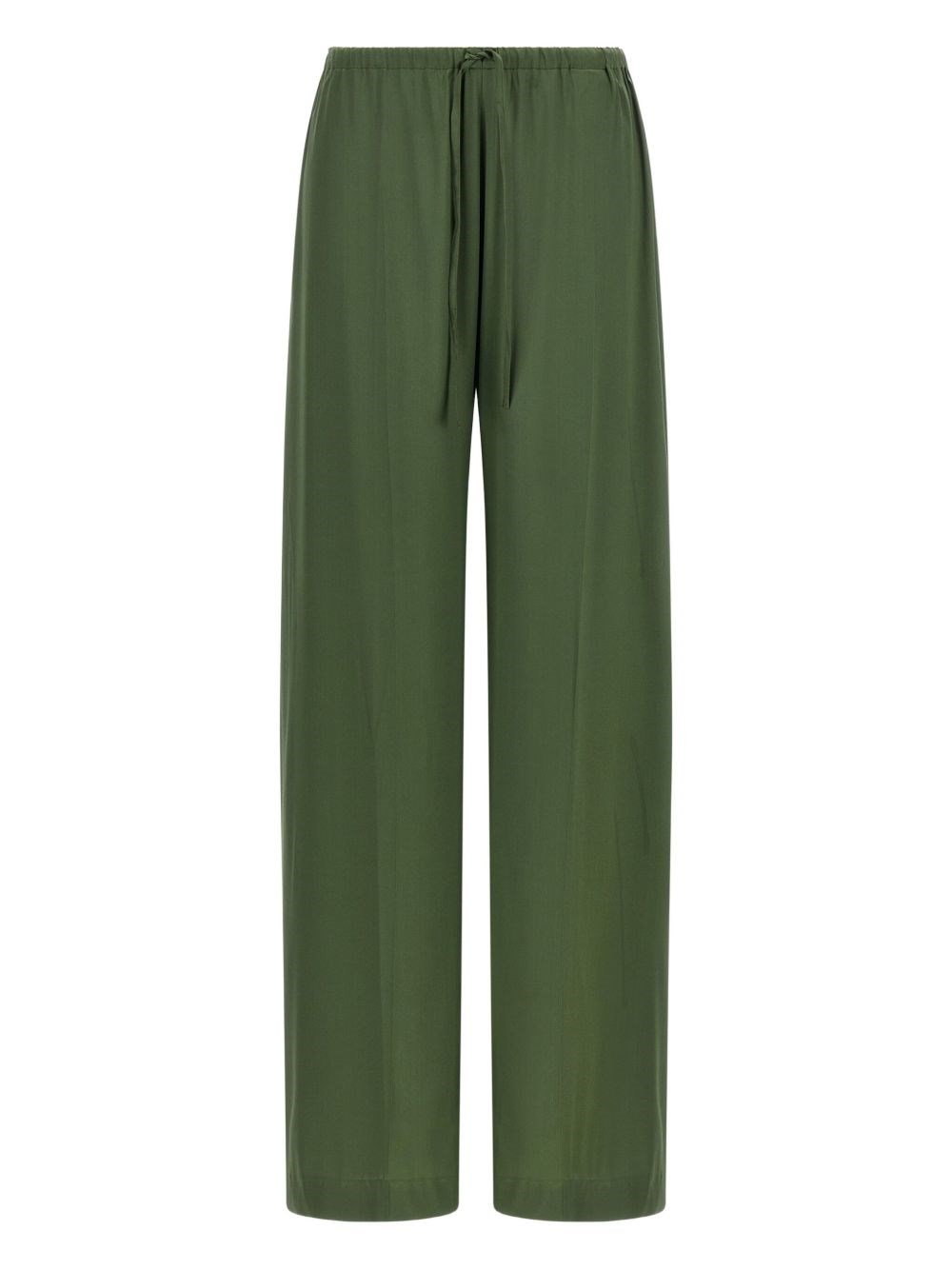 Dries Van Noten Cinched Waist Wide Leg Trousers In Green