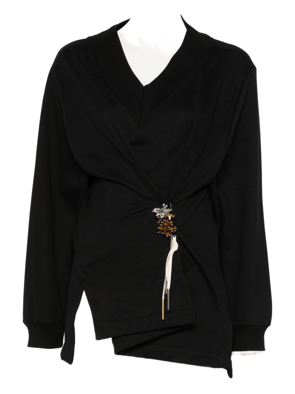 Dries Van Noten Cotton Jersey Top In Black