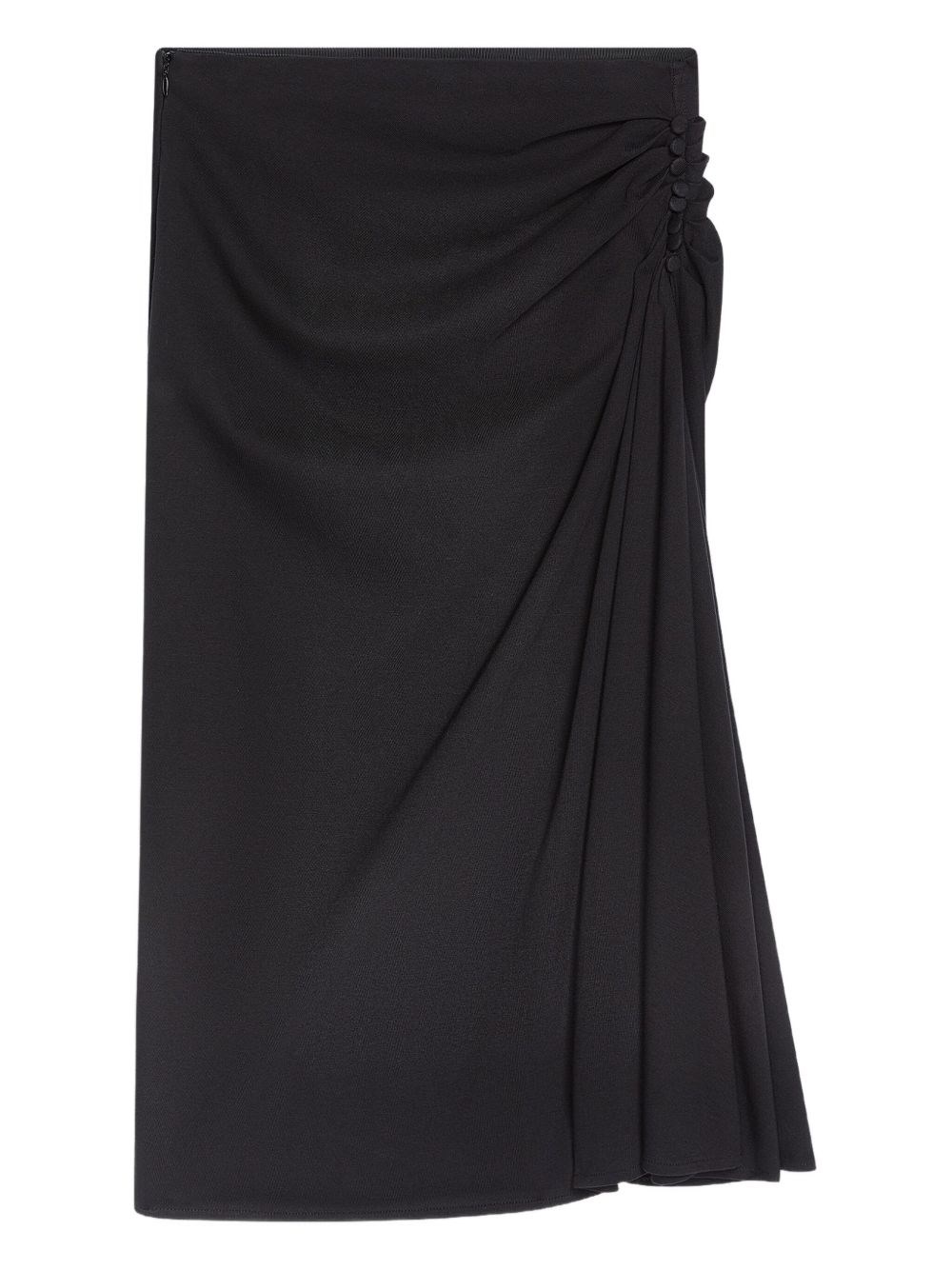 Dries Van Noten Hevira Ruched A-line Midi Skirt In Black