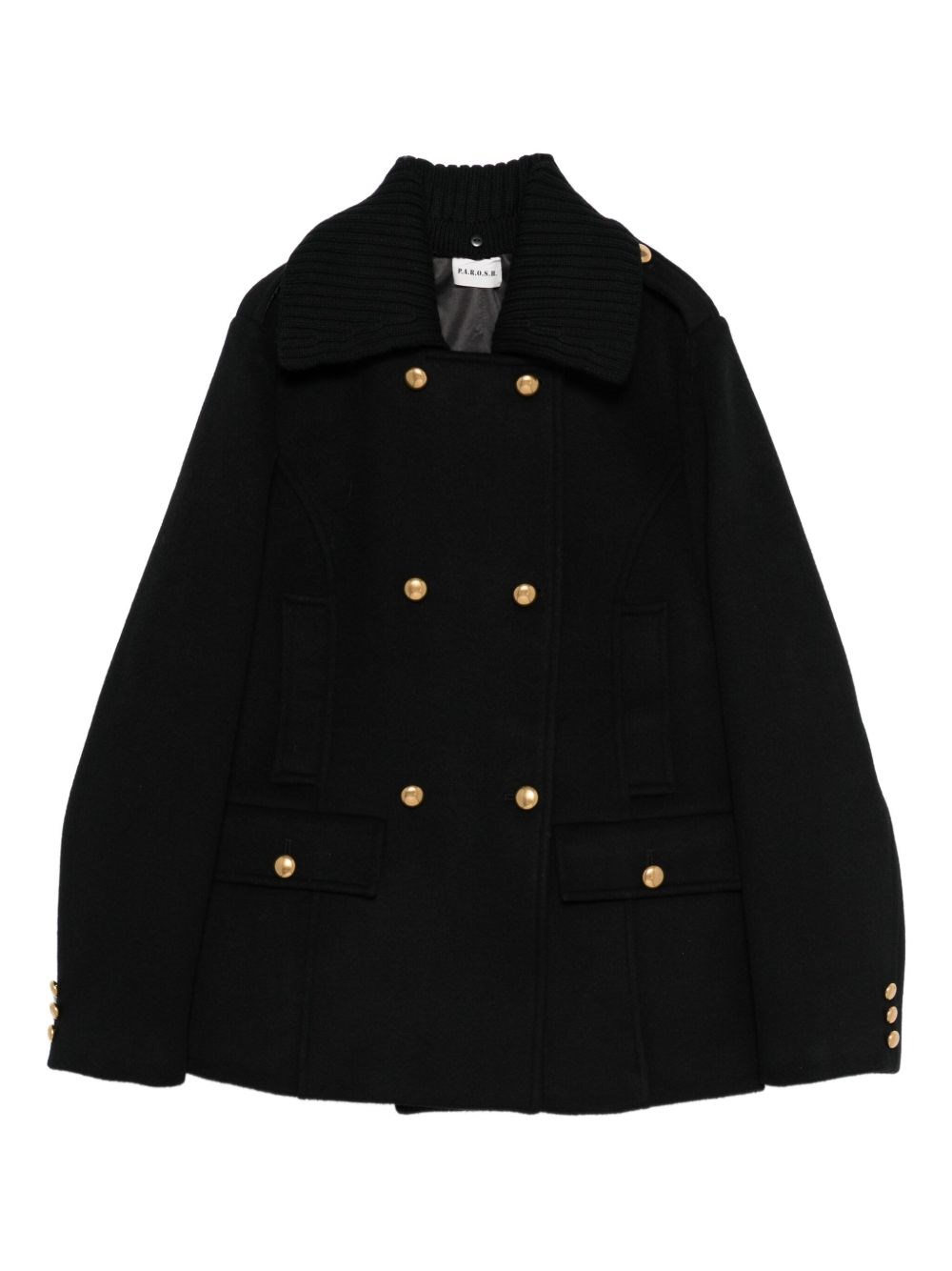 P.a.r.o.s.h Ribbed-collar Jacket In Black