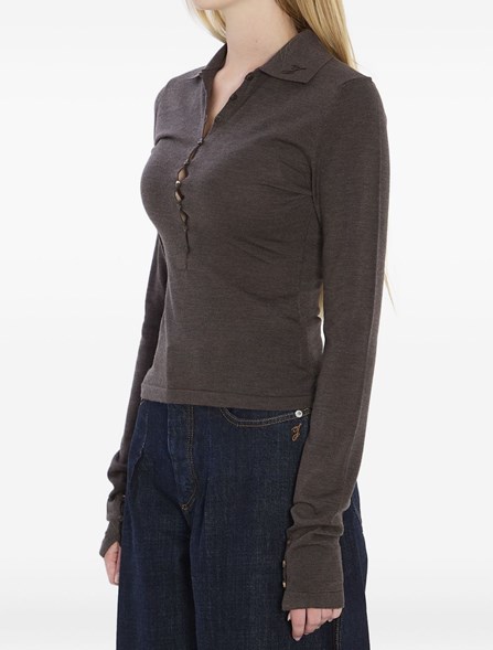 JACQUEMUS - Knitted polo shirt