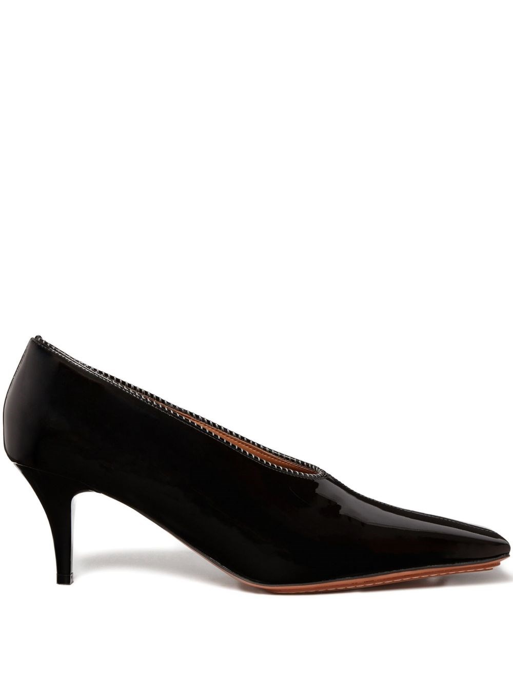 Stella Mccartney Square-toe Patent Kitten Heels In Animal Print