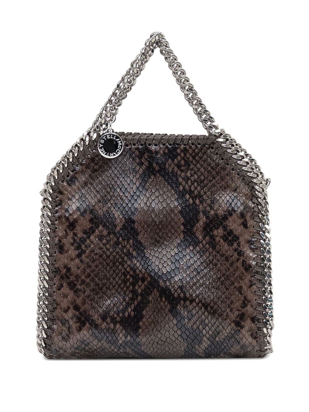 Stella Mccartney Eco Snake Crossbody Bag With Chain Strap In Brown