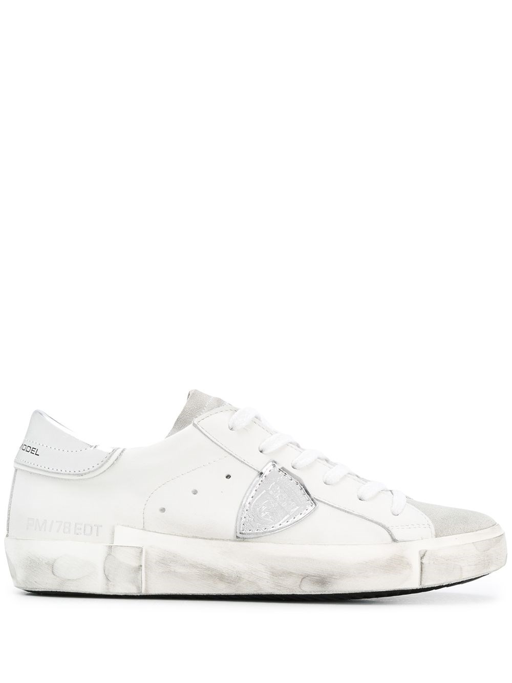 Philippe Model Prsx Sneakers In Leather And Suede In White