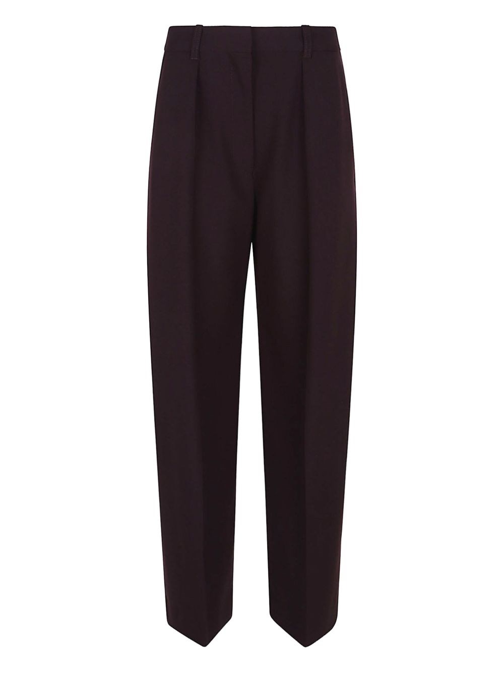 Victoria Beckham High-waisted Wide-leg Trousers With Pleated Details In Brown