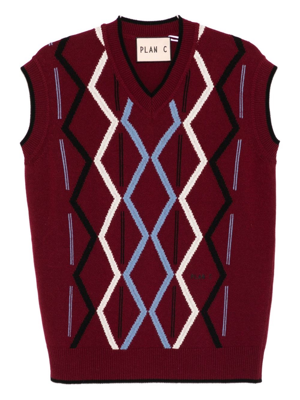 Plan C Wool And Cashmere Blend Vest In Red