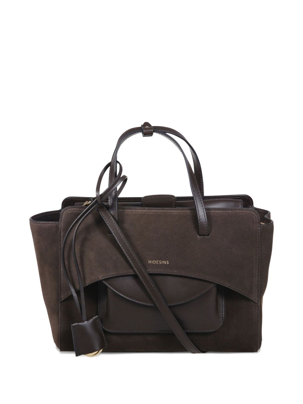 Hidesins 'flap M' Suede And Smooth Calf Leather Bag In Brown