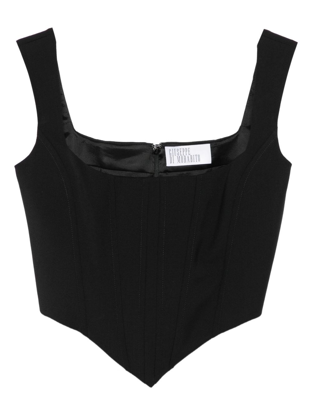 Giuseppe Di Morabito Wool Canvas Bustier Top In Black