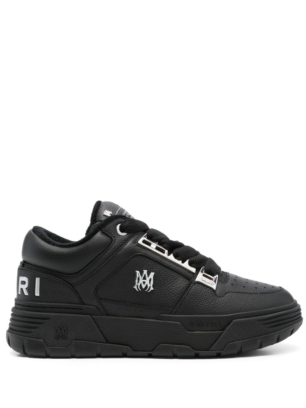 Amiri Men Leather Sneakers With Logo In Black